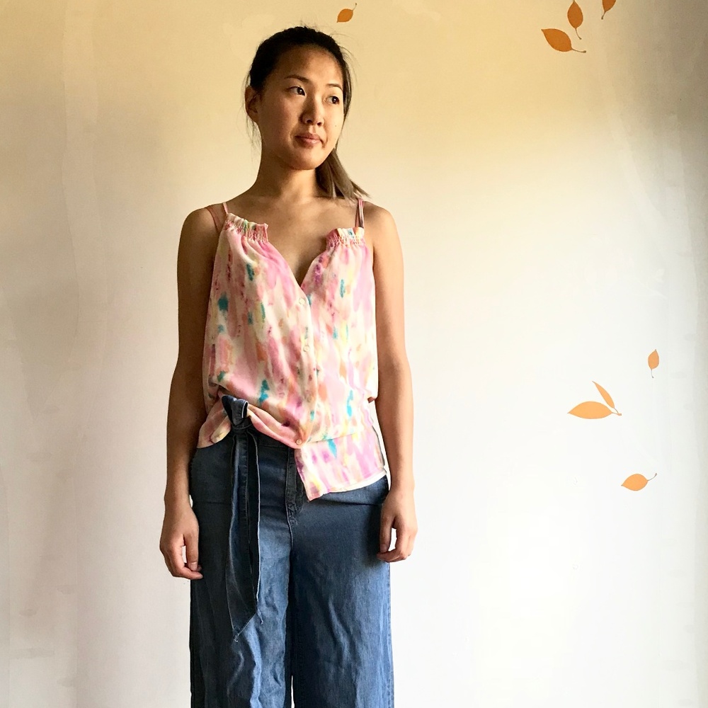 **SOLD** Multicolored chiffon tank top
